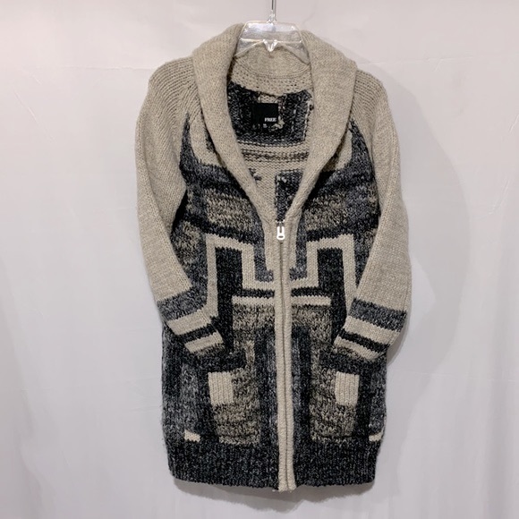 WILFRED Free full zip cardigan sweater jacket chunky wool generously sized XS - Picture 1 of 8